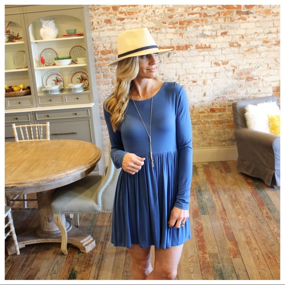 Infinity Raine Dresses & Skirts - ✨LAST ONE✨Blue Long Sleeve Baby Doll Dress